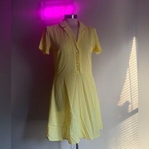 H&M Yellow Mini Dress with Button Detail